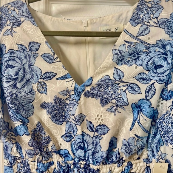Eliza J Blue Cotton Eyelet Print Mini
Dress Flutter Short Sleeves Size 10
NWT - Picture 3 of 13